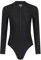 Mountain Warehouse Surfer Womens Long Sleeve Swimsuit - Chlorine Resistant & UPF 50+ Ladies Swimwear - Summer Beach, Swimming, Pool, Diving & Water Sports Jet Black Women's Size 10