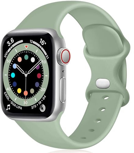 Epova Cinturino in Silicone Compatibile con Apple Watch 44mm 42mm 45mm 46mm 49mm, Cinturini di Ricambio per Apple Watch Ultra/Ultra 2/ iWatch SE Series 10 9 8 7 6 5 4 3 2 1,Verde menta, Piccolo