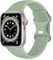 Epova Bracelet Compatible avec Apple Watch 38mm 42mm 40mm 44mm 41mm 45mm 49mm, Silicone de Remplacement Bracelet Compatible avec iWatch SE Series 9 8 7 6 5 4 3 2 1,Vert Menthe, Petit