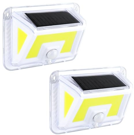 YD LIFE 2pcs 500LM Lampe Solaire Extérieur, 3 Modes LEDs Projecteur Solaire avec Éclairage à 180°, Lampe Murale Étanche IP65 avec Détecteur de Mouvement, pour Jardin, Patio et Garage