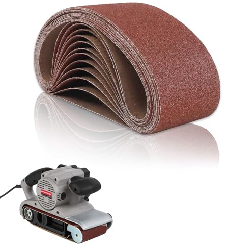 Idota 15 Stück Schleifbänder 75x533 mm, Gewebe-Schleifbänder je 3 x Korn 80/120/150/240/400 Kompatibel für Bandschleifer Schleifbänder zum Schleifen Feilen Schärfen und Entrosten