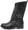 IF Fashion Scarpe da Donna Stivali Stivaletti Biker Fibbie Anfibi Polpaccio Largo YY-58 Nero 41