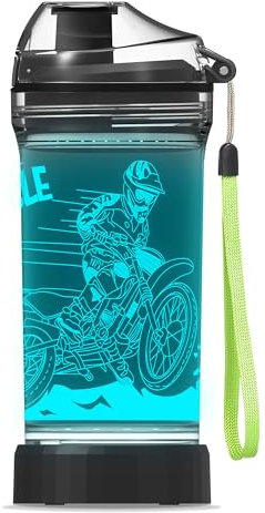 OkiyiD Kids Water Bottle with 3D Light-Up LED Lights - BPA Free - Perfect for Back-to-School Season, Girls, Boys, Kids, Holiday Camping, Picnic Gifts - 14 oz Travel Mug... (color 5)