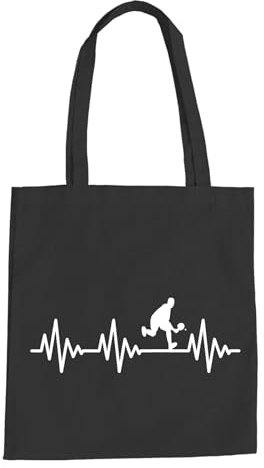 Herzschlag Tischtennis Baumwolltasche - Ekg Ping Pong Ball Tisch Tennis Schwarz