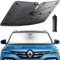 CaiTang Parasol Coche Delantero de 360°, 2024 New Parasol Coche Paraguas Plegable, Material Mejorado y Protección UV, para la Mayoría de los Coches, SUV y Camiones (140×76 cm)