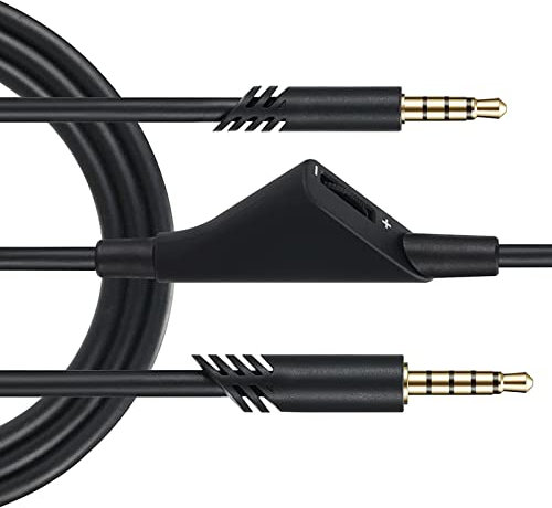 Walfront Gaming-Headset-Audiokabel, Einstellbare Lautstärke, 3D-Stereo-Verlängerungskabel mit PVC-Ummantelung für Astro A10, A30, A40, A40TR, A50