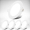 B.K.Licht - 5er Set LED Einbaustrahler 230V flach, neutralweißes Licht, je 6W 660lm, LED Spot, Deckenspots, Spots 230V, Einbauleuchten, Einbauspots, 68mm Lochmass, 120x28mm (DxH), Weiß