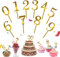 10PCS Number Cupcake Decoration/ 0-9 Number for Cake Topper for Cake Decorating Wedding Party, 0-9 Gold Happy Birthday Cake Topper for Anniversary celebration, retirement party, kids birthday