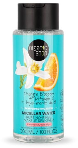 Organic Shop Orange Blossom Skincare Skin Perfecting Elixir Micellar Water Makeup Remover, 300 ml