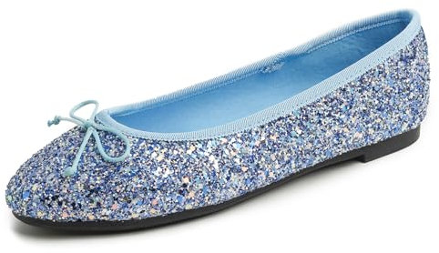 Feversole Ballerina in Vernice Colorata con Cuscino in Memory Foam per amaretti da Donna Glitter Multi Blu 38 EU