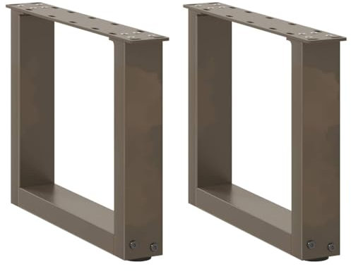 vidaXL Couchtischbeine U-Form 2 Stk. Naturstahl 30x(30-31) cm Stahl