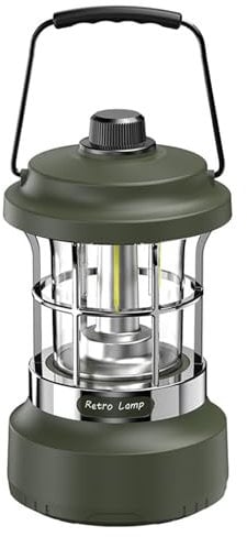Lampada da Campeggio Portatile, Lampada Campeggio Ricaricabile, Luce per tenda da campeggio Retrò, 3 Modalità Dimmerabili, Lampada da Tenda LED per Campeggio, Emergenza, Pesca, Escursionismo