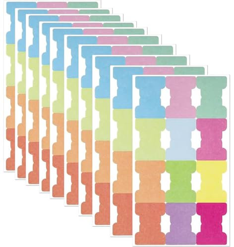 HoAhaMay 120 pcs Etiquettes d'index autocollantes, notes autocollantes, étiquettes colorées, étiquettes de marquage de page double face, étiquettes vierges pour livres, dossiers, cahiers (12 couleurs)