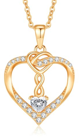 Jrêveinfini Herz Unendlichkeits Halskette Damen 925 Silber mit Anhänger, Schmuck für Frauen mit Geschenkbox, Geschenkidee zu Weihnachten, Valentinstag, Muttertag & Geburtstag