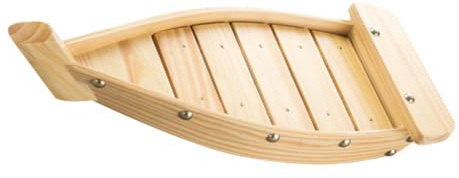 BESTYASH Dekoratives Sushi Boot Serviertablett mit Sashimi Servierplatte für Familien und Japanische Restaurants Beige Holz Schönes Design