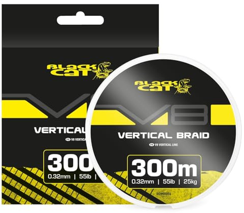 Black Cat V8 Vertical Schnur 0.32mm 25kg - geflochtene Angelschnur