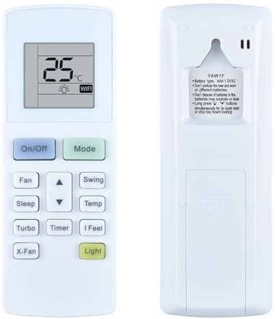 WKOLF Nuevo conjunto de reemplazo de control remoto YAW1F para aire acondicionado Gree Montana Daitsu Hiyasu AC YAW1F YAW1F1 DS-9UIDN DS12UI-DN DS-12KDB DS18K-DB DS18UI-DA-W DS24UI-DN DS-24UIDN