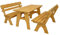 DEGAMO Gartengarnitur Freital 150cm 3-teilig, 2X Bank 3-sitzer und 1x Tisch 70x150cm, Kiefer massiv lackiert, Outdoor