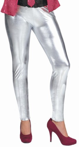 silberne Leggings, Erwachsenen-Größe:S/M (36/38)