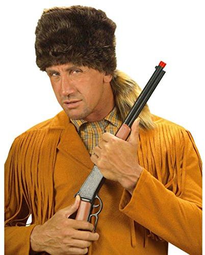 NET TOYS Trapper Hut Fell Mütze Pfadfinder Spurenleser Pfadfindermütze Trapperhut Fährtenleser Fellmütze Daniel Boone Karneval