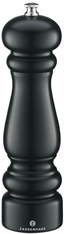 Zassenhaus Pfeffermühle POTSDAM , Mahlgrad einstellbar fein bis grob , Zassenhaus Keramikmahlwerk Made in Germany , Manuelle Pfeffermühle , Bereits vorbefüllt , Schwarz Matt , 20 cm