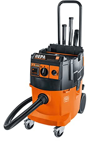 FEIN Wet & Dry Vacuum Cleaner Dustex 35 LX AC L-Class Dust Extractor Professional Fully Automatic Filter Cleaning 110V Built-in Storage For Power Tool Case with Wheels 35 Litre ‎92030060241