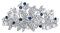 EVER FAITH Haarspange Österreichisches Kristall Braut Hibiskus Blume Blatt Creme simulierte Perle Barrette Haarschmuck Blau