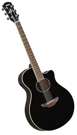 YAMAHA APX600 Elektroakustische Gitarre – kompakte Thinline-Korpus, Stimmgabel 25 Zoll, System 65, 3-Band-EQ, integriertes Stimmgerät, ovale Rosette, Schwarz