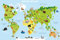 KINDERWELTKARTE 110 cm breit x 76,8 cm hoch, Illustrierte Weltkarte für Kinder, deutsche Beschriftung, Kinder-Poster, Geschenk, Dekoration fürs Kinderzimmer (110 cm x 76,8 cm)
