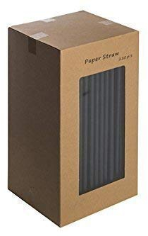We Can Source It Ltd - Black Paper Straws - 100% Biodegradable, Compostable, Eco-Friendly Disposable - for Cocktails, Tumblers - Drinking, Party - 8inch/200mm (2000)