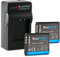 Blumax Lot de 2 batteries pour Olympus Li-90b / Li-92b 1100 mAh + chargeur | Compatible avec Olympus XZ-2 Tough TG-1 TG-2 TG-3 TG-4 TG-5 SH-50 SH-60 SP-100 EE Traveller SH-1 SH-2