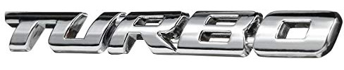 C-FUNN Turbo 3D Metall Auto Aufkleber Schriftzug Abzeichen Aufkleber für Auto Body Heckklappe - Silber