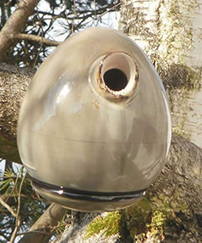 hochwertiges Design Keramik Vogelhaus - Nistkasten -Tree Sand NEU
