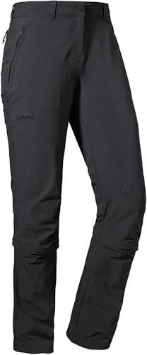 Schöffel elastische Damen Hose mit Zip-Off Funktion, kühlende und schnell trocknende Outdoor Hose , Asphalt, 24