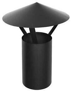Rauchrohr 130mm - Regenhaube FAL schwarz - Kaminhaube AdoroSol Vertriebs GmbH