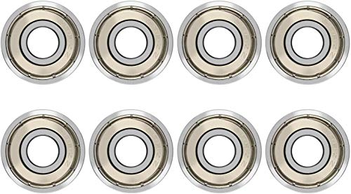 Lager,Skateboardlager 608 ZZ Skateboard-Lager Longboard-Rollschuhlager 608 Kugellager, doppelt geschirmt, Silber, 8er-Pack