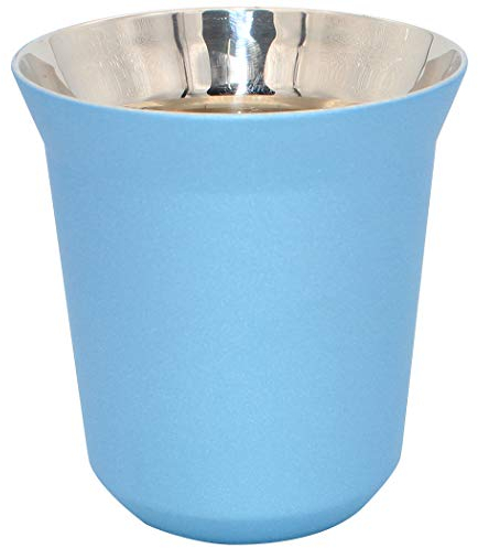 Diano Tasse isotherme en acier inoxydable, petite tasse à expresso métel, double paroi isolée thermiquement, tasse à café capsule 160 ml, bleu clair