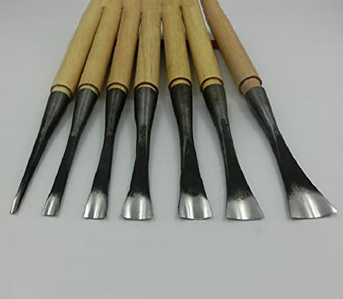 Kreisholz Schnitzmesser graben ein Loch Löffelmesser Meißel 0,3-5cm Hand Holzschnitzmesser,50mm,240mm