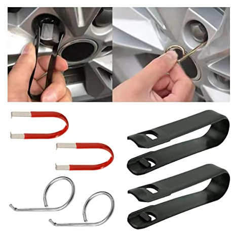 CGEAMDY 6 Stück Radschrauben Kappen Werkzeug, 3 Versionen Ersatz Radkappen Tools, Radmutterkappen Abzieher, Demontagezange Abzieher Removing Various Wheel Bolt Covers