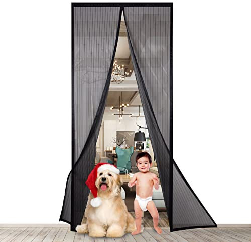 Magnet Fly Screen Door,90x210 cm Anti Mosquito Door Mesh Fly Curtain Easy to Install Without Drilling Keep Bugs Out Lets for Children's Room/Bedroom/Balcony