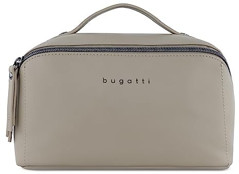 bugatti Almata Kulturbeutel Damen, Make-up-Tasche mit großer Öffnung für Reisen, Sand