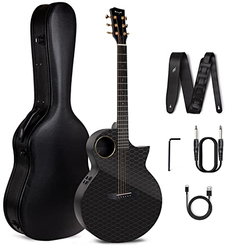 Enya X4 PRO Carbon Fiber Guitar - 41 Zoll EA-X4E New Professionelle Gitarre für Kinder Erwachsene Anfänger Spielen und Singen
