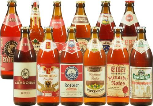 Bierwohl I Geschenkidee I Das Rote I Bierbox mit ausgewählten Rotbieren und Braunbieren aus Franken I 12 x 0,5l