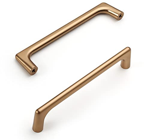 9BUILD 10 Pack 128mm Champagne Bronze Cabinet Pulls - Kitchen Cupboard & Drawer Handles - Zinc Alloy Wardrobe & Cupboard Door Handles