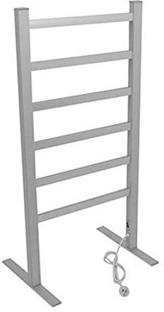 Scaldasalviette elettrico, portasciugamani riscaldato a 6 barre da terra, stendibiancheria in alluminio spaziale, portasciugamani riscaldato quadrato plug-in, con interruttore impermeabile Decoration