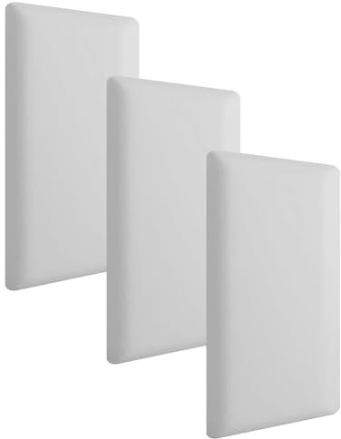 Wzmazingly 3 Pcs Padded Wall Panels, Kids Anti-collision Wall Stickers Sponges Soft Wall Protectors Peel And Stick Headboard Wall Decor Wallpaper (Color : Light-gray, Size : 20x50cm)