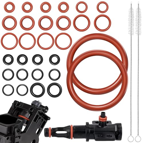 REJOECE 30 Stück Dichtung O-Ring Wartungssatz,Pflegeset Dichtung O-Ring,Dichtung Wartungssatz O-Ringe Kompatibel für Supportventil Dampfventil Brühgruppe passend Türverkleidung Clips