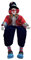 Colcolo Clown-Puppe, Ornament, Porzellan, Clown-Modell, Halloween-Ornament, Basteln, Sammlerstück, 43 cm, für Zimmer, Schreibtisch, Dekor
