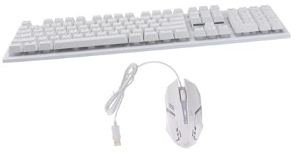 BELLIFFY Gaming Keyboard and Mouse Set Mechanical Touch Keyboard Usb Wired Connection Ergonomic Mouse Design for Gamer Luminous Keycap for Gaming Computer Use