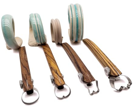 The Original DiamondCore Tools - Estrusore portatile, confezione da 4, set di varietà con manico in ceramica, strumenti per scolpire argilla, estrusore per lastre (set da 4)